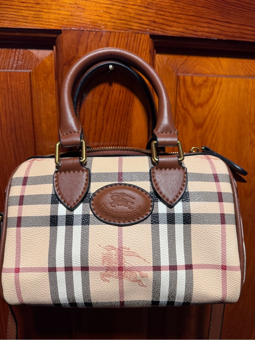 Burberry Haymarket Mini Bowling Tote and xbody bag excellent condition